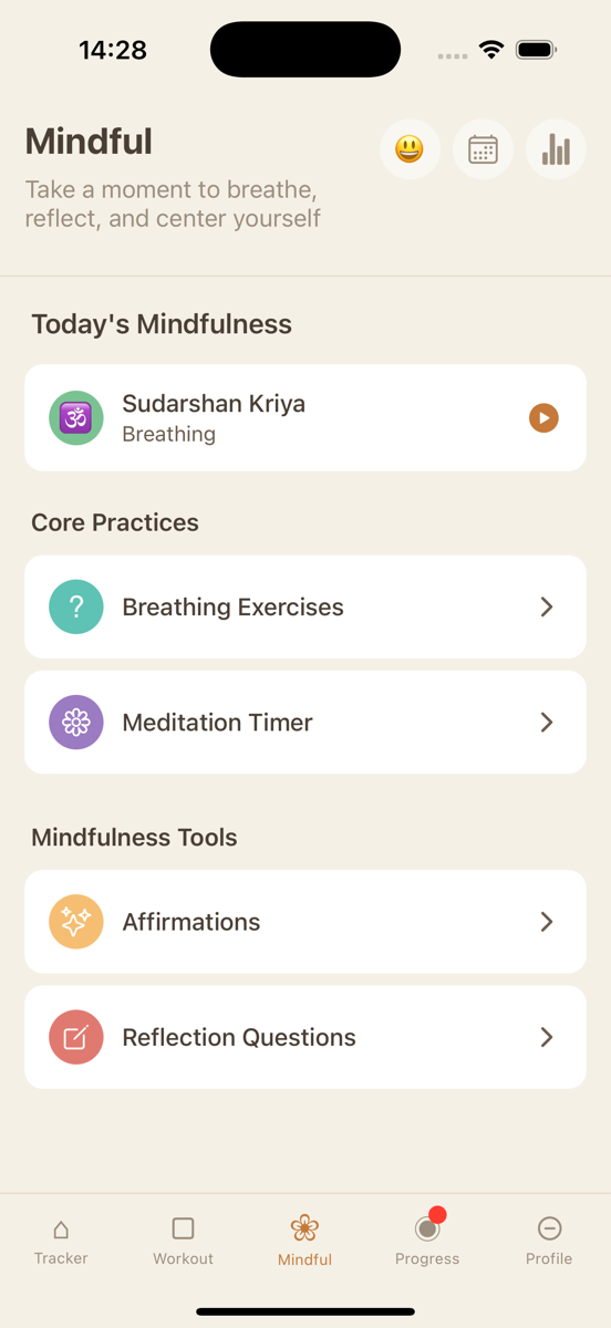 Nutribeat mindfulness tools and meditation